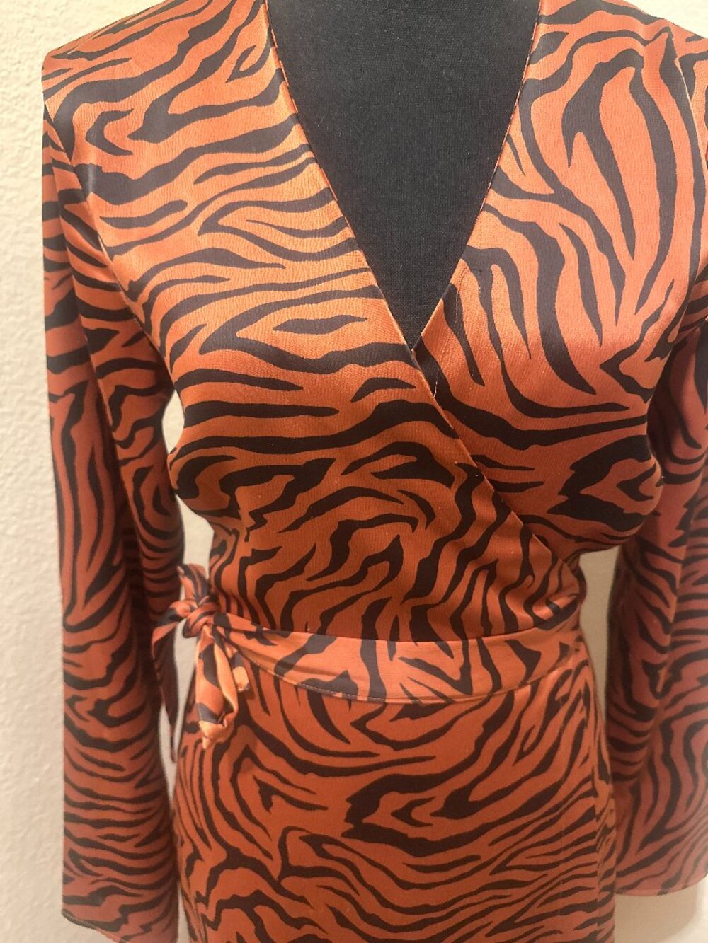 Sweet Baby Jamie by Jamie Mizrahi Zebra Wrap Midi Dress Size M